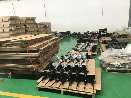 Export crates wrapped and banded on pallets ready for collection