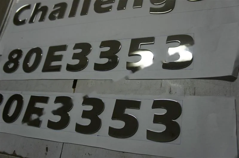 Mirror Polished Stainless Steel box letter sign, reference 216, photographed in the Super Enseigne workshop