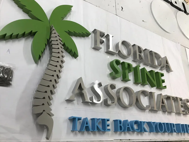 Finished lettering of this construction installed on site