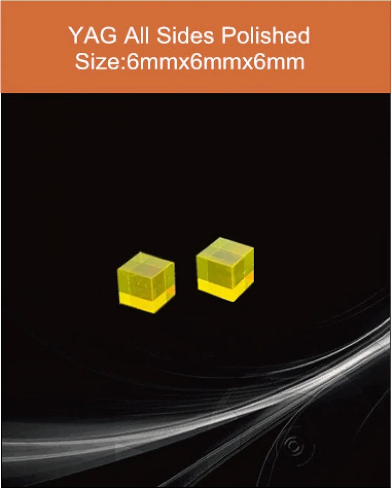 6mm x 6mm x 6mm all sides polished - YAG(Ce) & YAP(Ce) crystal by EPIC Crystal