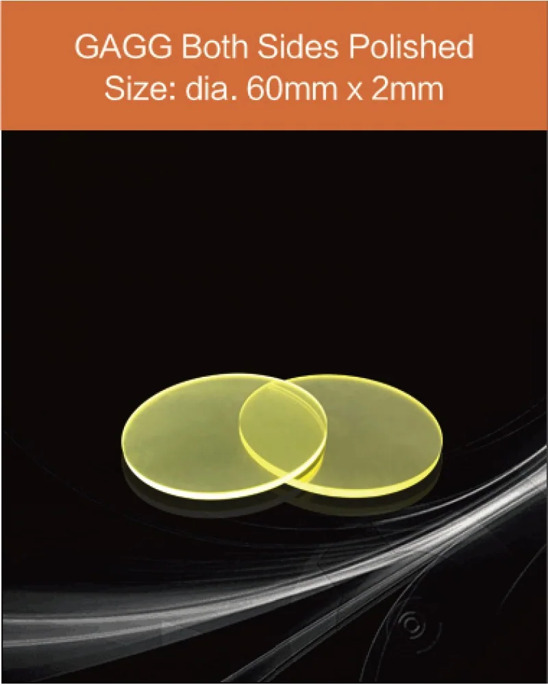 diameter 60x2mm both sides polished - GAGG(Ce) scintillation crystal by EPIC Crystal