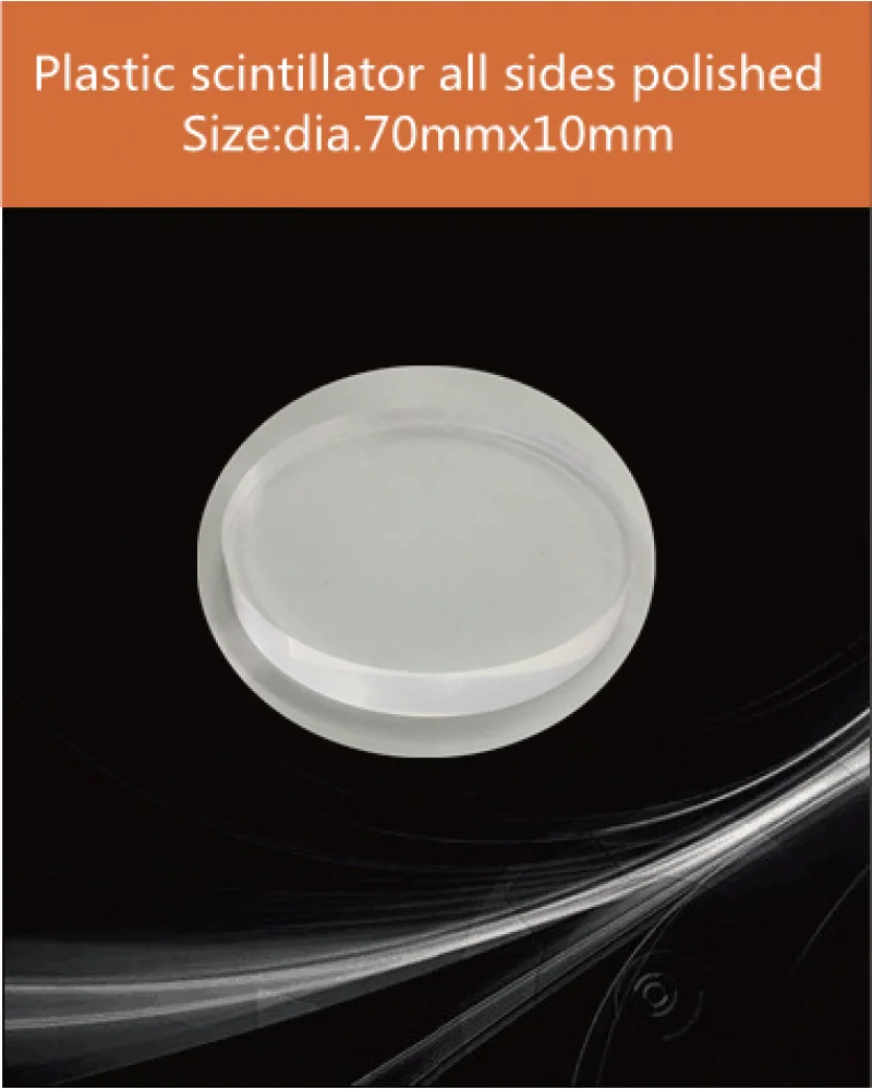 Plastic Diameter 70mm x10mm All sides polished - Plastic scintillator by EPIC Crystal