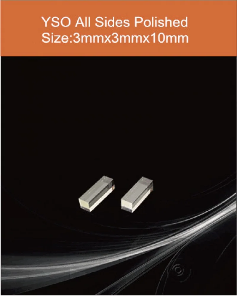 3 x 3 x 10 mm all sides polished - YSO(Ce) scintillation crystal by EPIC Crystal