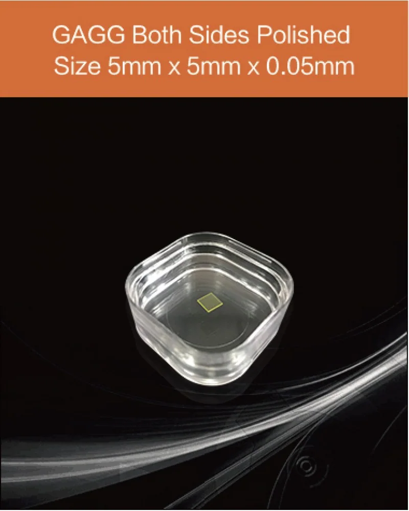 GAGG(Ce) 5x5x0.05mm - GAGG(Ce) scintillation crystal by EPIC Crystal