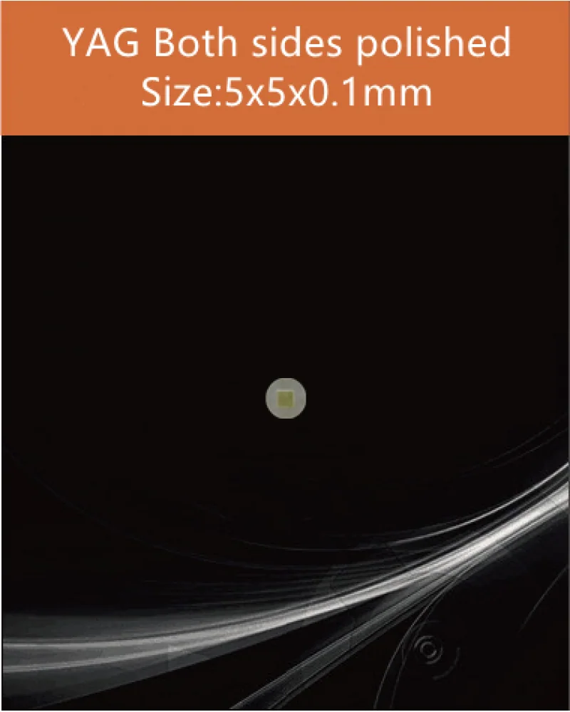YAG 5x5x0.1mm both sides polished - YAG(Ce) & YAP(Ce) crystal by EPIC Crystal