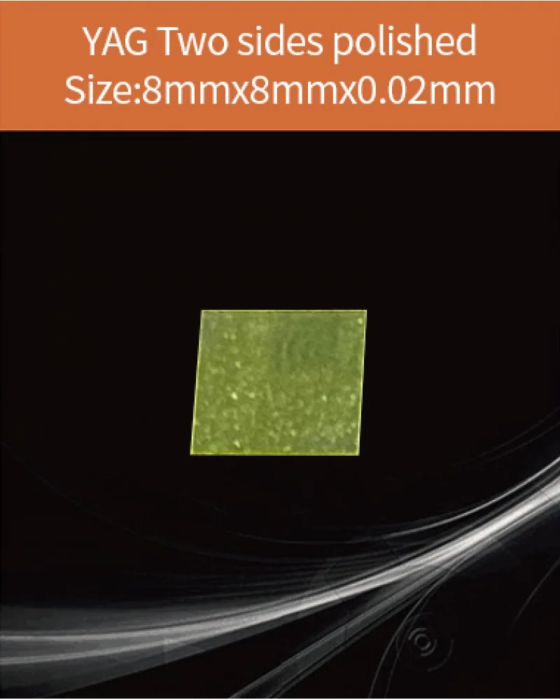YAG 8x8x0.02mm both sides polished - YAG(Ce) & YAP(Ce) crystal by EPIC Crystal