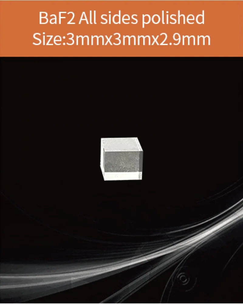 3x3x2.9mm all sides polished - CaF2(Eu), BaF2 and Y-BaF2 scintillation crystals by EPIC Crystal