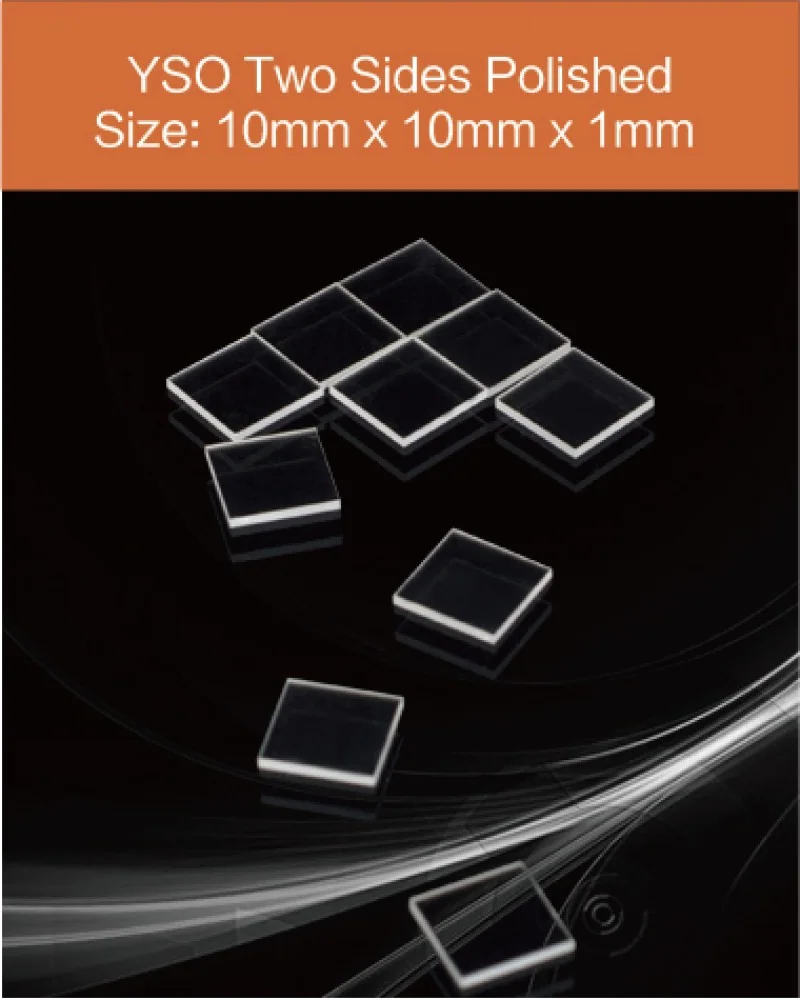 10 x 10 x 1 mm two sides polished - YSO(Ce) scintillation crystal by EPIC Crystal