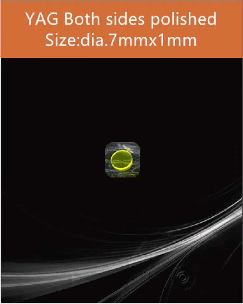 YAG dia.7x1mm both sides polished - YAG(Ce) & YAP(Ce) crystal by EPIC Crystal