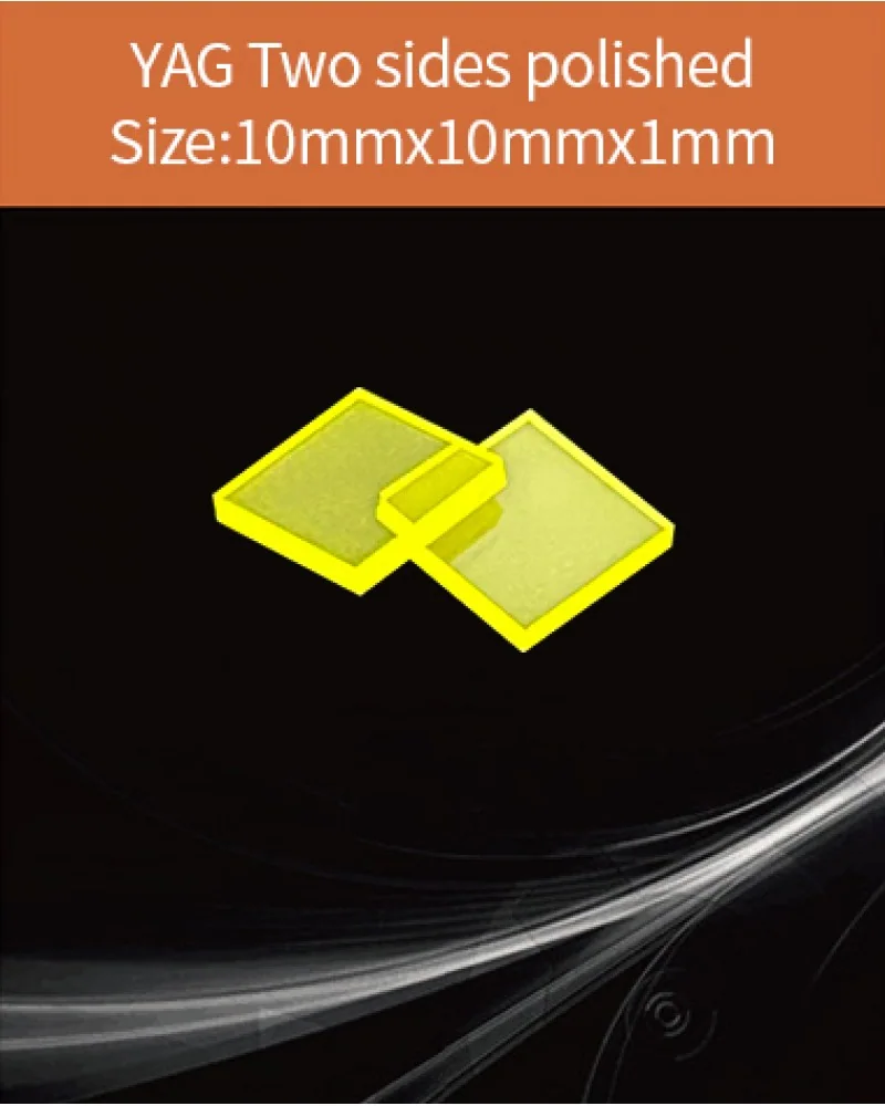 YAG 10x10x1mm both sides polished - YAG(Ce) & YAP(Ce) crystal by EPIC Crystal