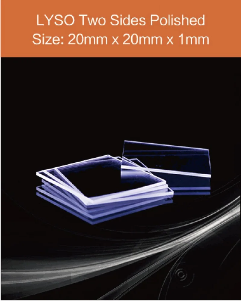 20 x 20 x 1mm two sides polished - LYSO(Ce) scintillation crystal by EPIC Crystal