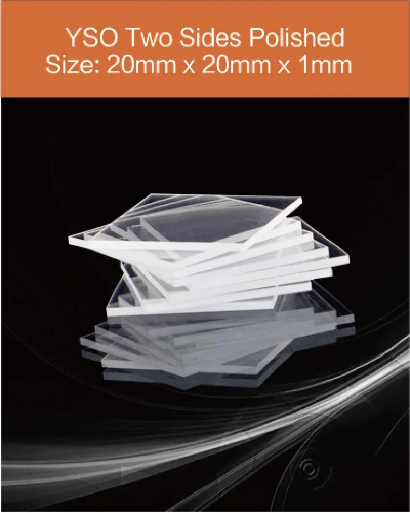 20 x 20 x 1mm two sides polished - YSO(Ce) scintillation crystal by EPIC Crystal