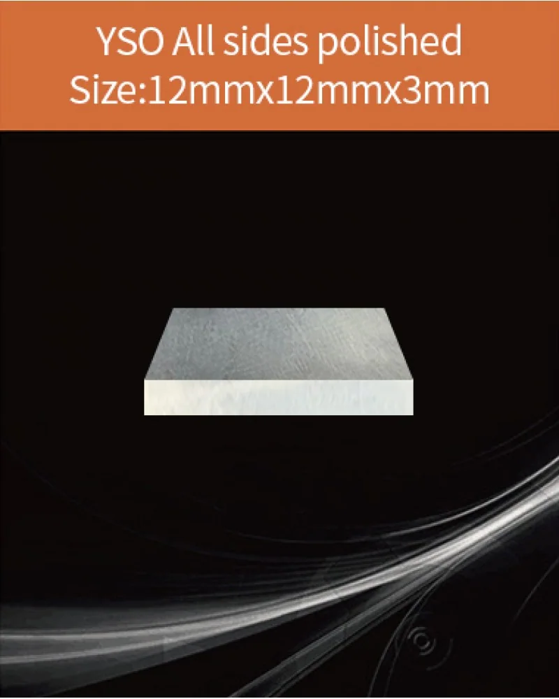 12x12x3 mm all sides polished - YSO(Ce) scintillation crystal by EPIC Crystal