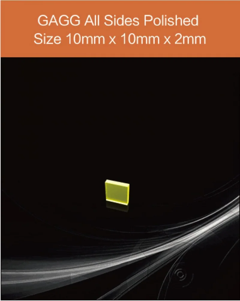 GAGG(Ce) 10x10x2mm - GAGG(Ce) scintillation crystal by EPIC Crystal