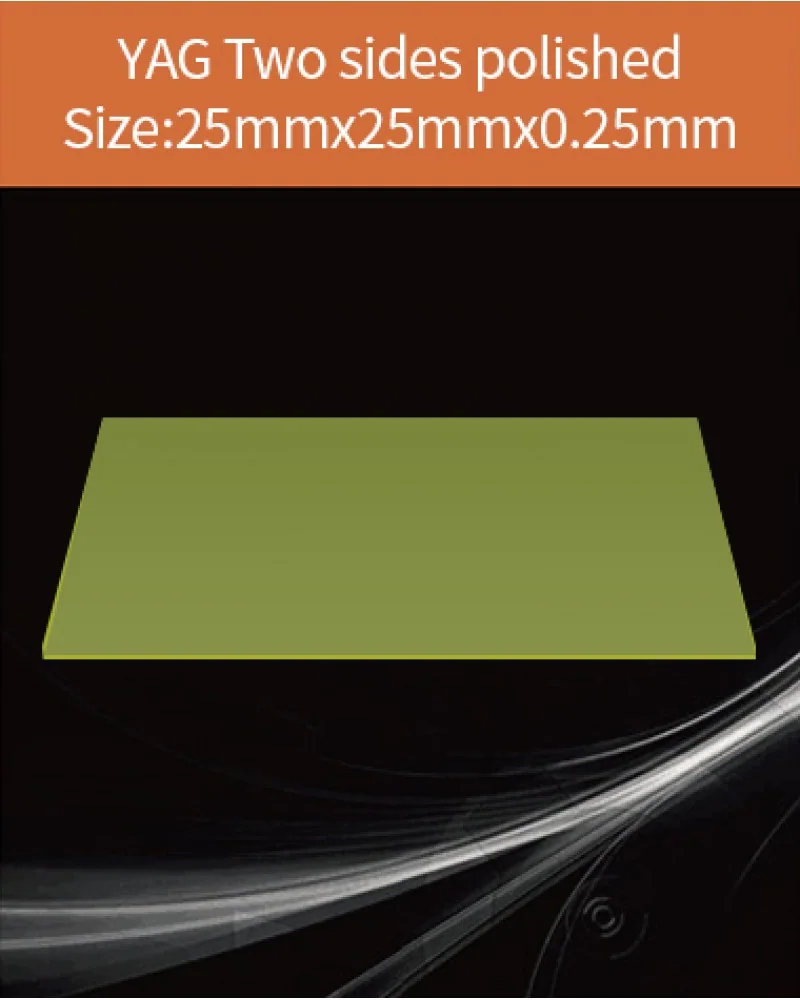 YAG 25x25x0.25mm both sides polished - YAG(Ce) & YAP(Ce) crystal by EPIC Crystal