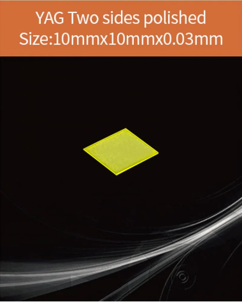 YAG 10x10x0.03mm both sides polished - YAG(Ce) & YAP(Ce) crystal by EPIC Crystal