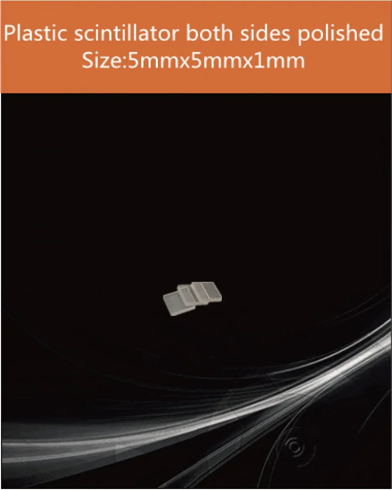 Plastic 5x5x1 mm both sides polished - Plastic scintillator by EPIC Crystal