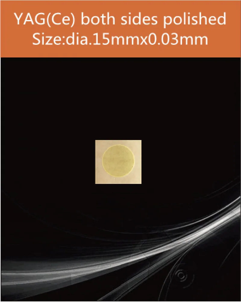 YAG dia.15x0.03mm - YAG(Ce) & YAP(Ce) crystal by EPIC Crystal