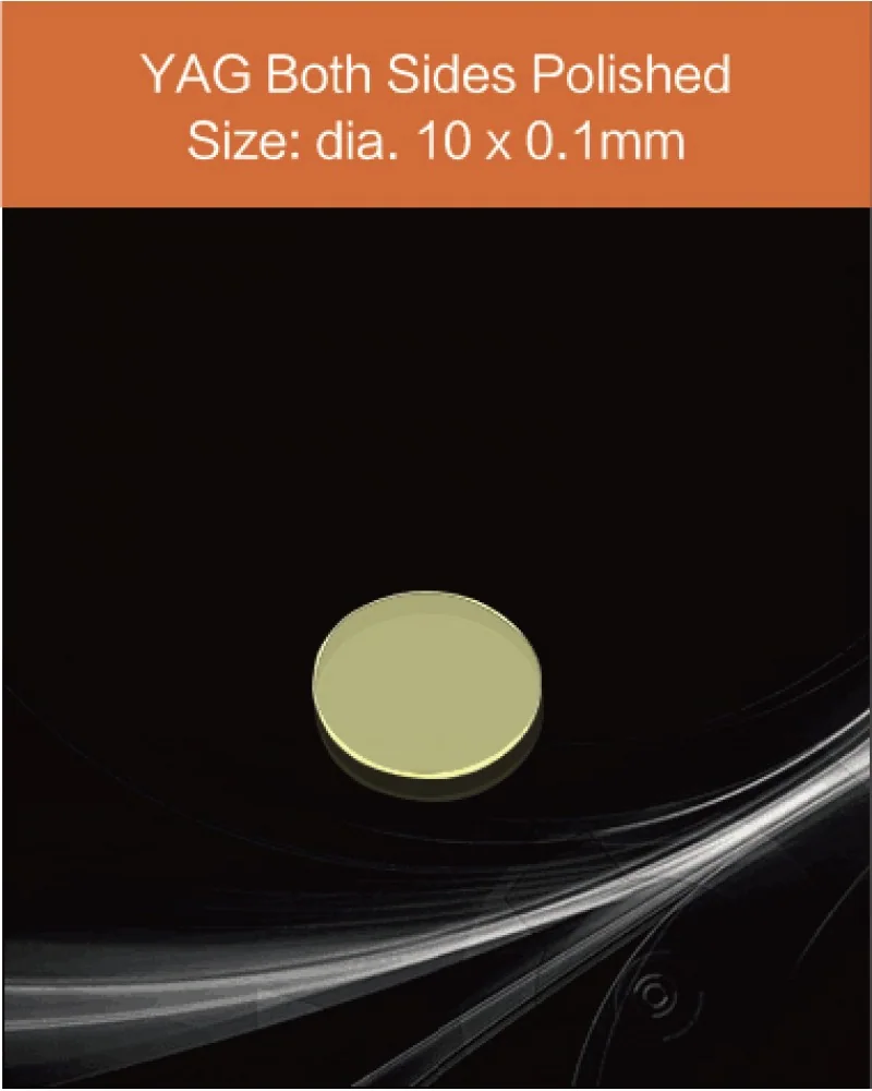 Diameter 10mm x 0.1mm both sides polished - YAG(Ce) & YAP(Ce) crystal by EPIC Crystal