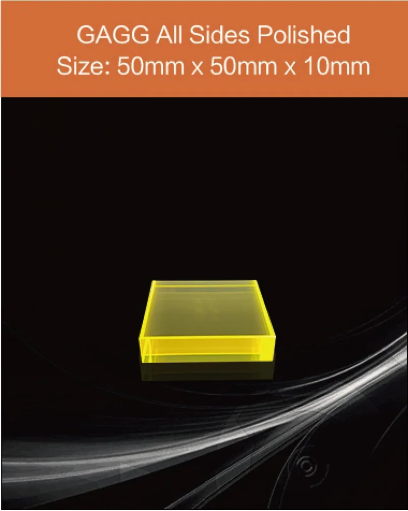 GAGG 50mm x 50mm x10mm - GAGG(Ce) scintillation crystal by EPIC Crystal