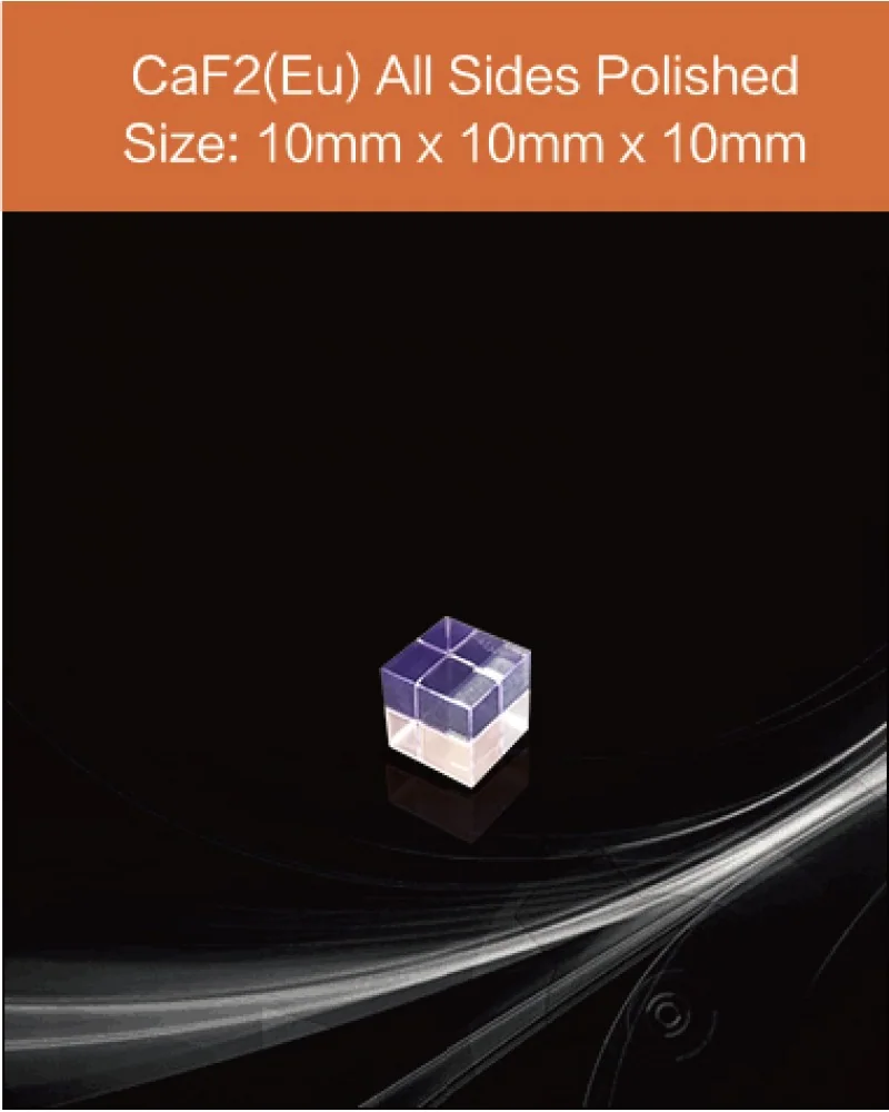 CaF2(Eu) 10x10x10mm - CaF2(Eu), BaF2 and Y-BaF2 scintillation crystals by EPIC Crystal