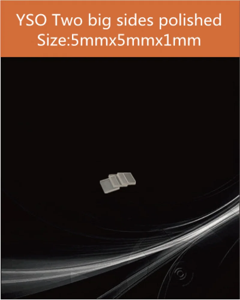 5 x 5 x 1 mm two big sides polished - YSO(Ce) scintillation crystal by EPIC Crystal