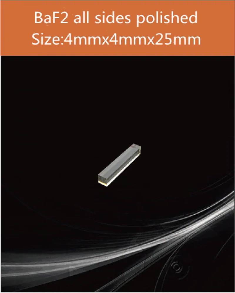 4x4x25mm all sides polished - CaF2(Eu), BaF2 and Y-BaF2 scintillation crystals by EPIC Crystal