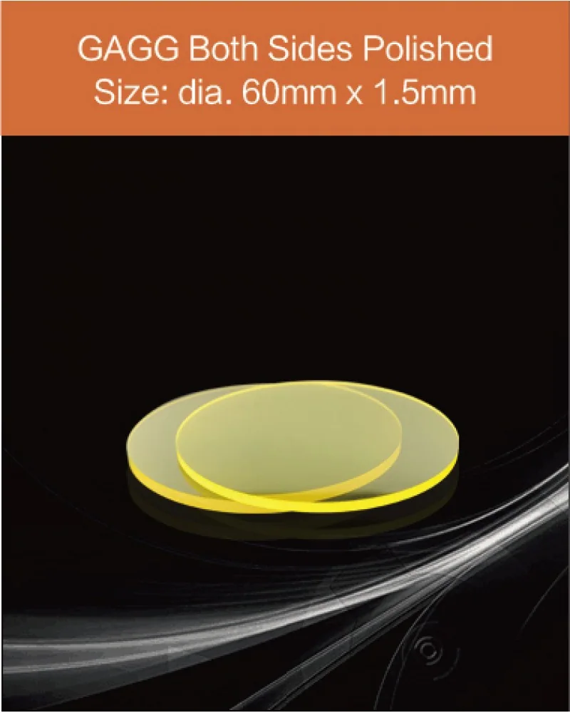 diameter 60x1.5mm both sides polished - GAGG(Ce) scintillation crystal by EPIC Crystal