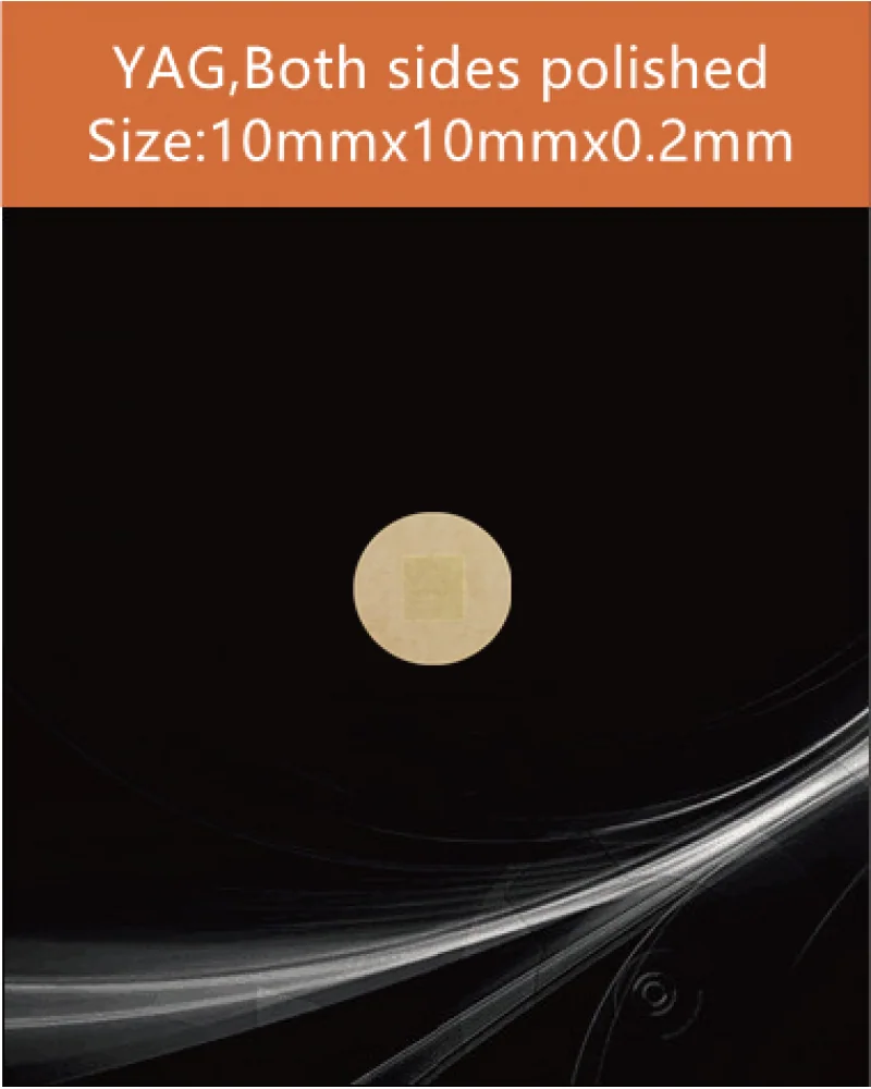 YAG 10x10x0.02mm both sides polished - YAG(Ce) & YAP(Ce) crystal by EPIC Crystal