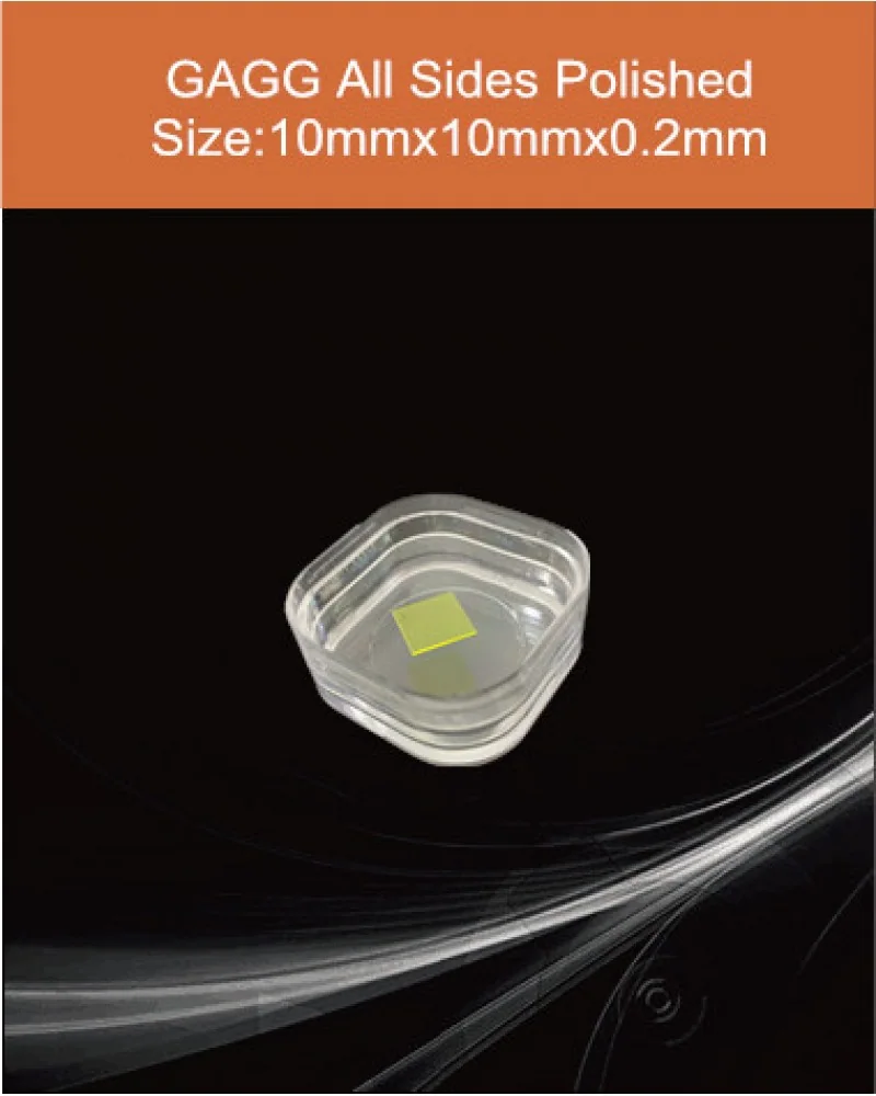 GAGG(Ce) 10x10x0.2mm - GAGG(Ce) scintillation crystal by EPIC Crystal