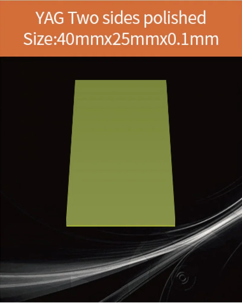 YAG 40x25x0.1mm both sides polished - YAG(Ce) & YAP(Ce) crystal by EPIC Crystal