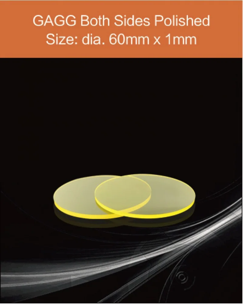 diameter 60x1mm both sides polsihed - GAGG(Ce) scintillation crystal by EPIC Crystal