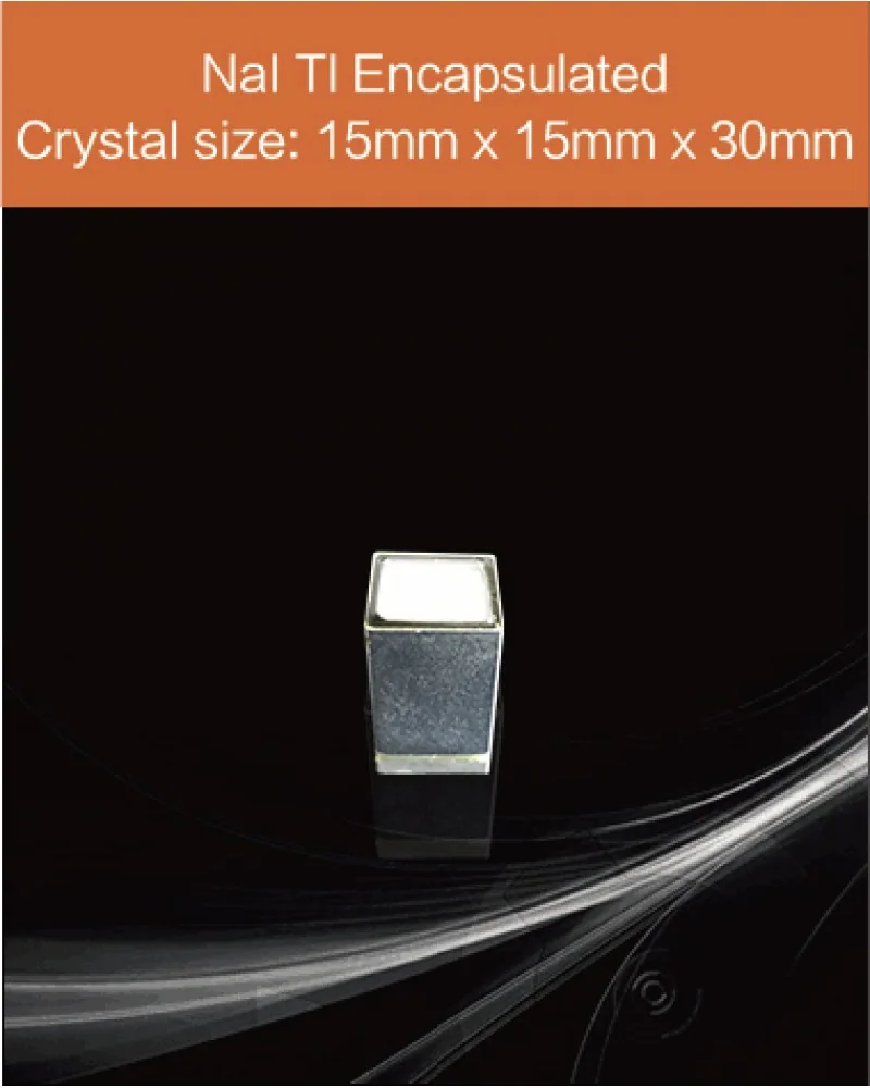 15mm x 15mm x 30mm encapsulated - NaI(Tl) crystal and detector by EPIC Crystal