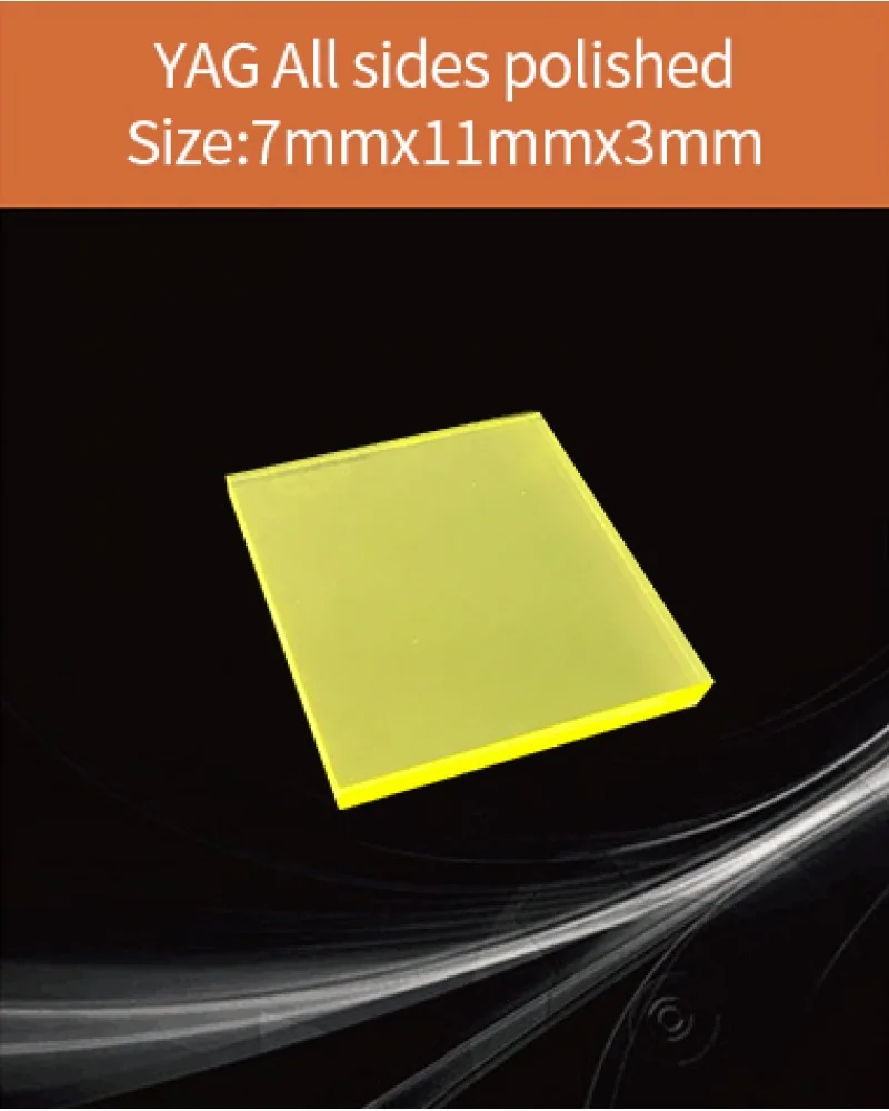 YAG 7x11x3mm all sides polished - YAG(Ce) & YAP(Ce) crystal by EPIC Crystal