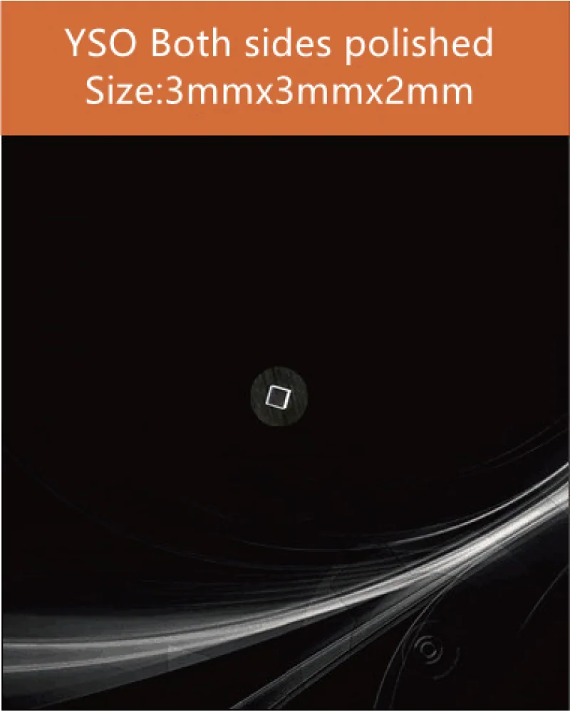 3x3x2 mm both sides polished - YSO(Ce) scintillation crystal by EPIC Crystal