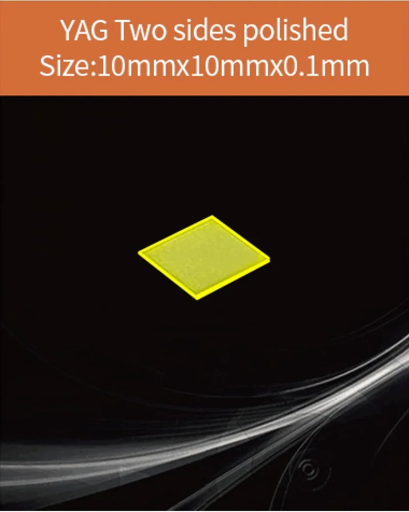 YAG 10x10x0.1mm both sides polished - YAG(Ce) & YAP(Ce) crystal by EPIC Crystal