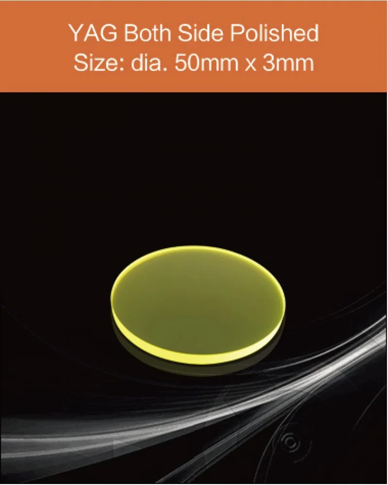 diameter 50mm x 3mm both sides polished - YAG(Ce) & YAP(Ce) crystal by EPIC Crystal
