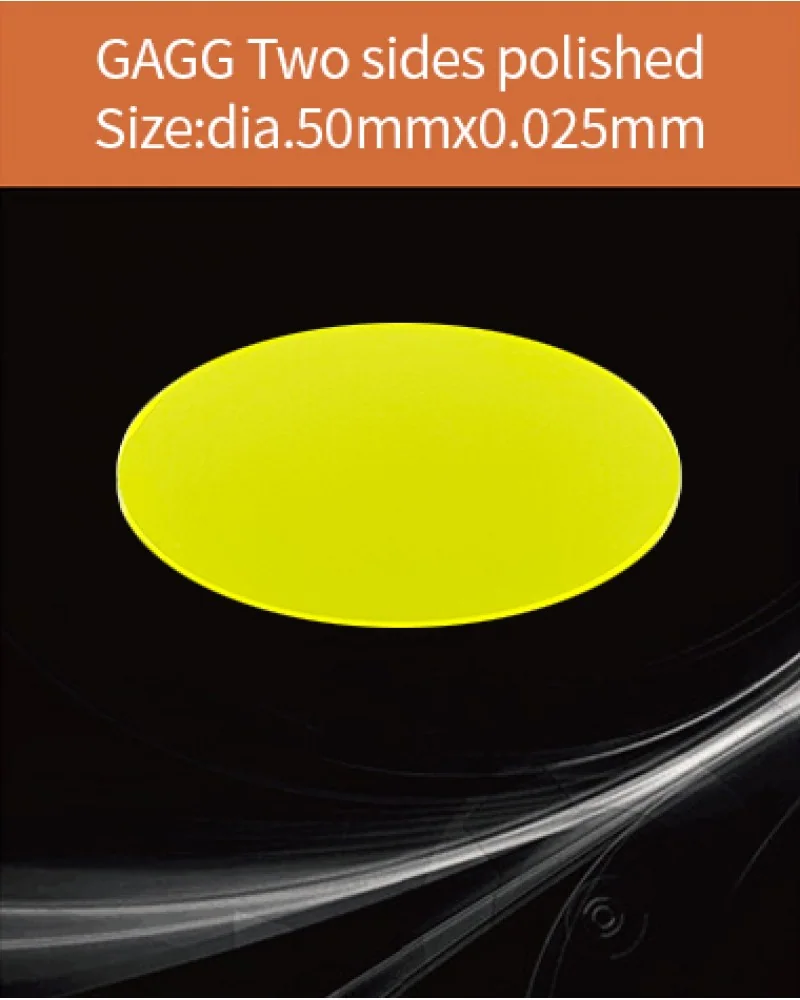 GAGG-Scintillator-dia.50x0.025mm - GAGG(Ce) scintillation crystal by EPIC Crystal
