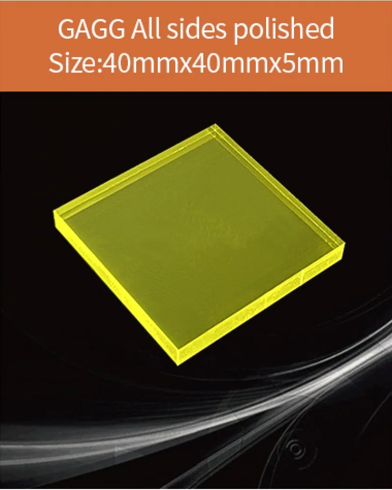 GAGG-Scintillator-40x40x5mm - GAGG(Ce) scintillation crystal by EPIC Crystal
