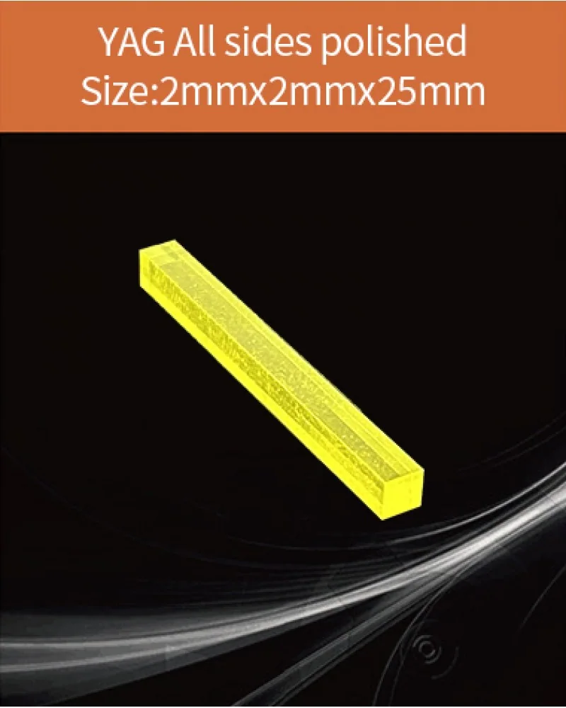 YAG 2x2x25mm all sides polished - YAG(Ce) & YAP(Ce) crystal by EPIC Crystal