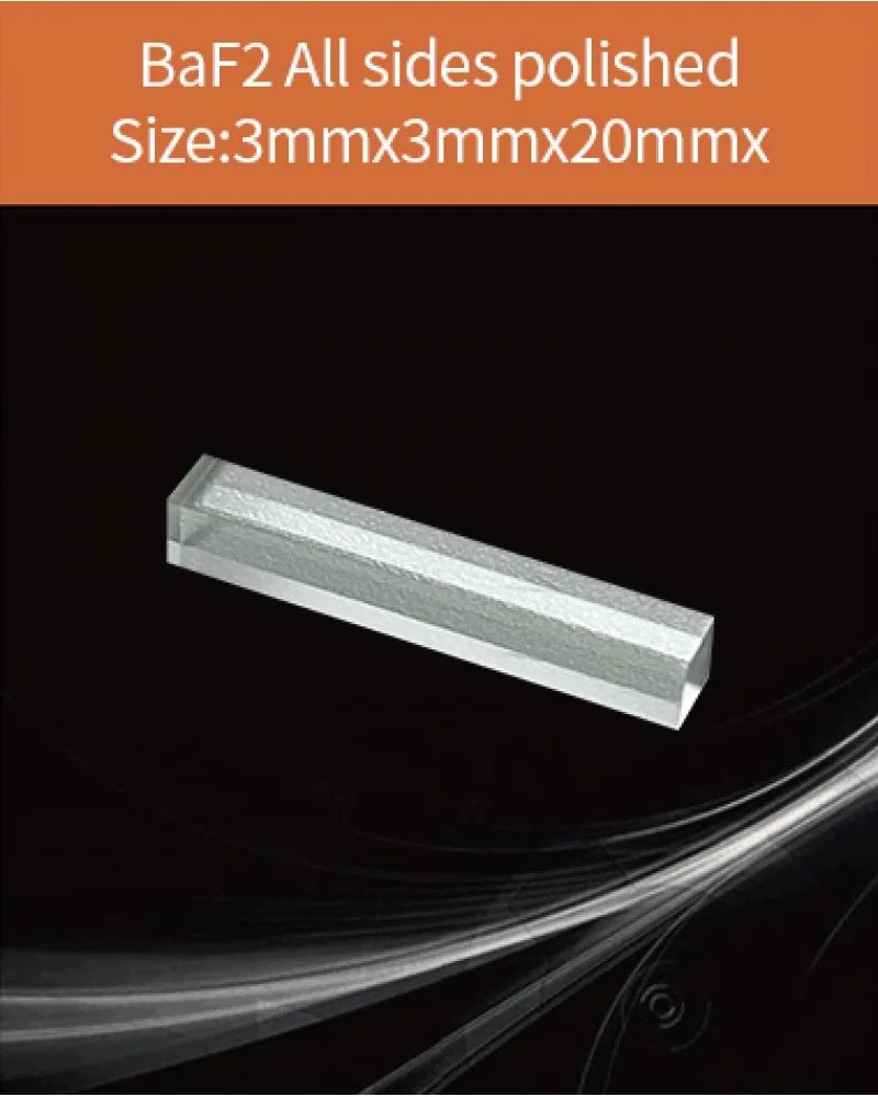 3x3x20mm all sides polished - CaF2(Eu), BaF2 and Y-BaF2 scintillation crystals by EPIC Crystal