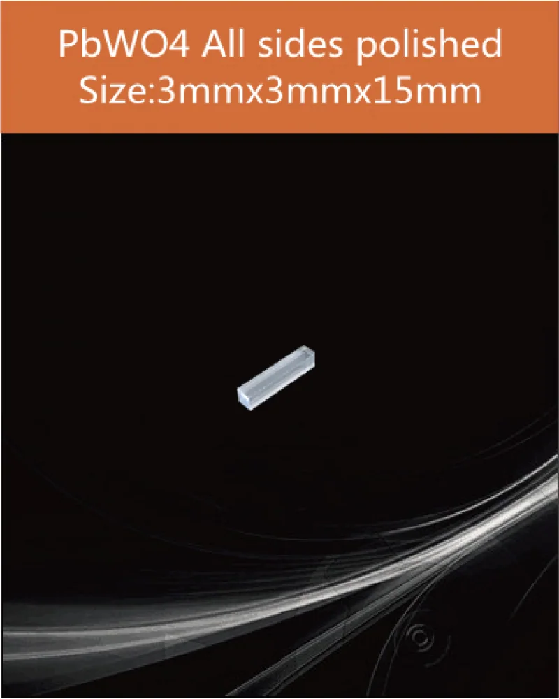 3mmx3mmx15mm all sides polished - PbWO4 and PbF2 scintillation crystal by EPIC Crystal