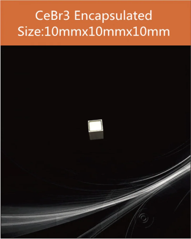 10x10x10mm encapsulated - LaBr3 & CeBr3 crystal and detector by EPIC Crystal