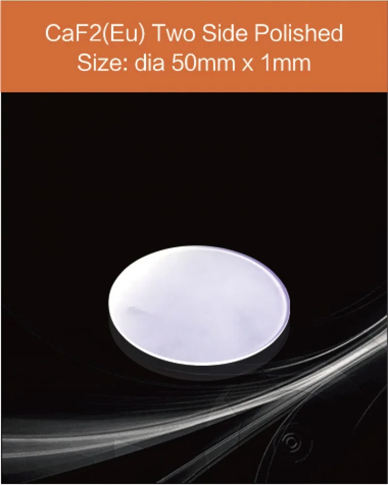 diameter 50mm x 1mm both sides polished - CaF2(Eu), BaF2 and Y-BaF2 scintillation crystals by EPIC Crystal