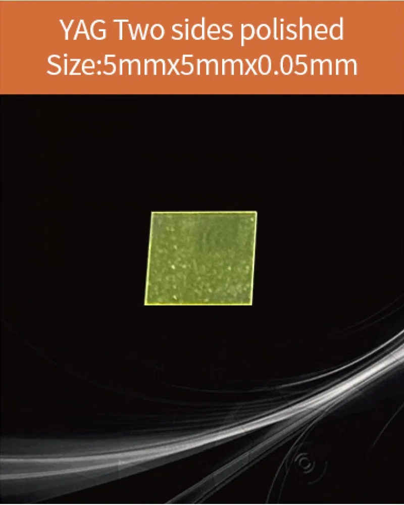 YAG 5x5x0.05mm both sides polished - YAG(Ce) & YAP(Ce) crystal by EPIC Crystal