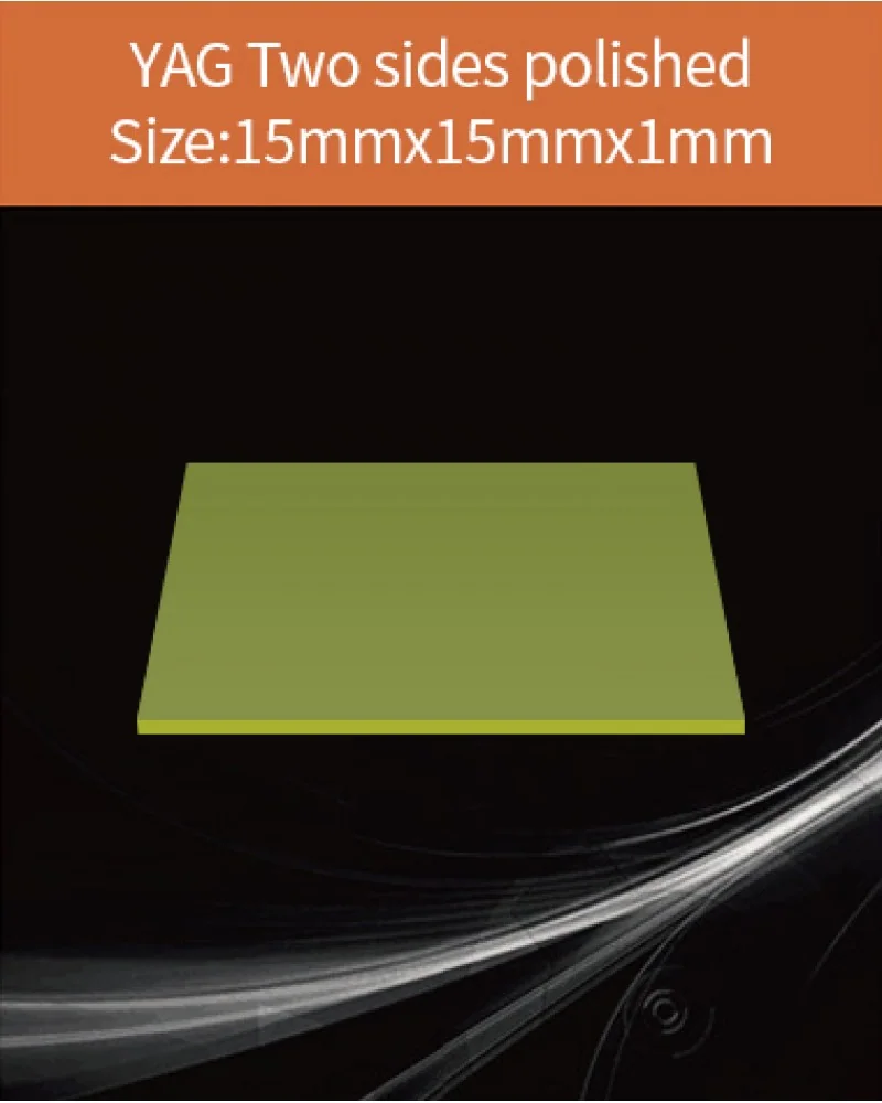 YAG 15x15x1mm both sides polished - YAG(Ce) & YAP(Ce) crystal by EPIC Crystal