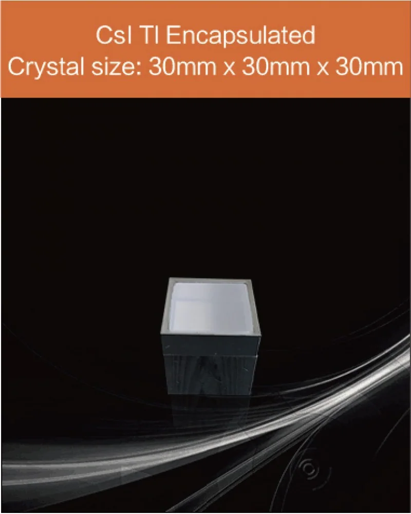 30mm x 30mm x 30mm encapsulated - CsI(Tl) and CsI(Na) scintillation crystal by EPIC Crystal