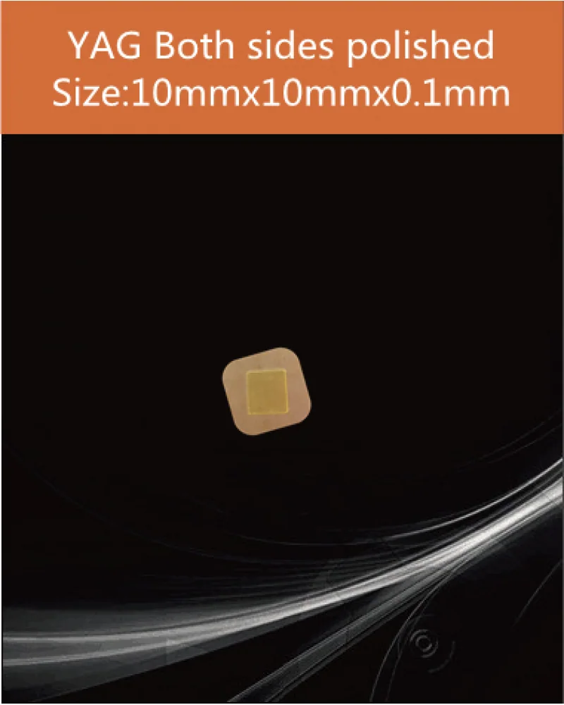YAG 10x10x0.1mm both sides polished - YAG(Ce) & YAP(Ce) crystal by EPIC Crystal