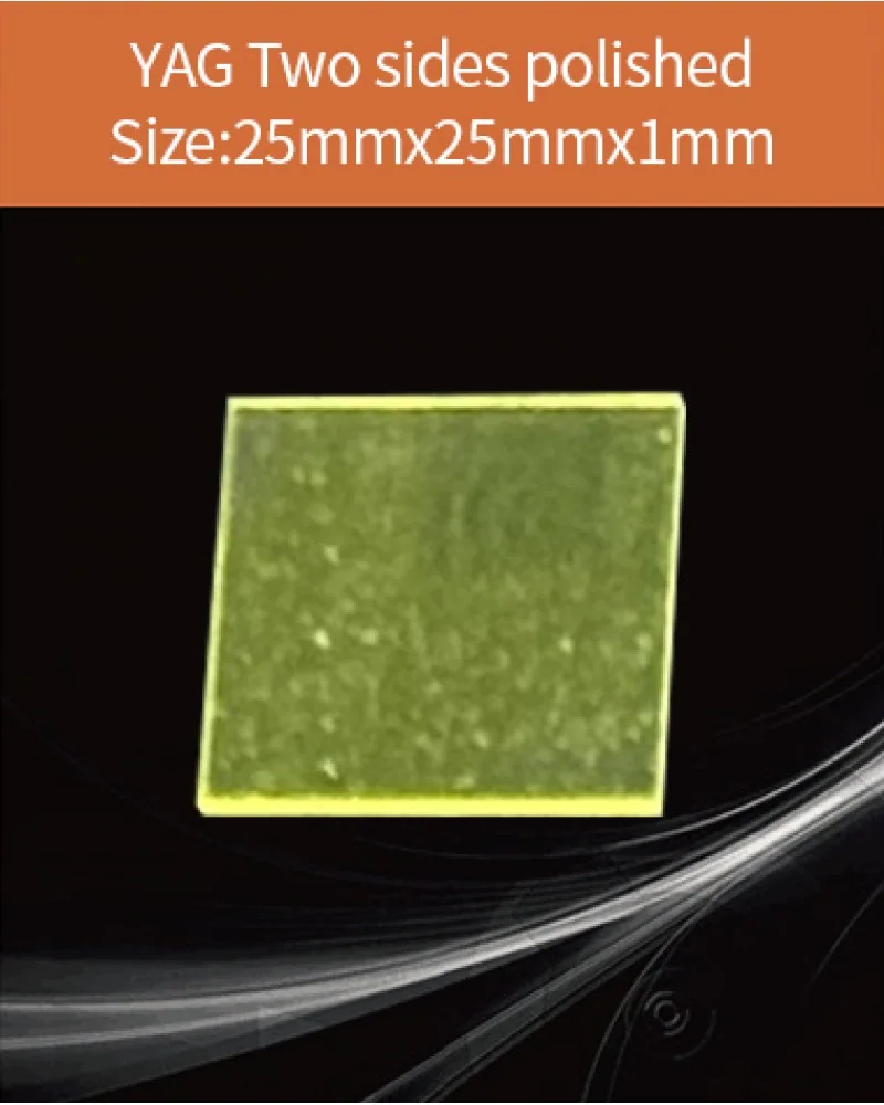 YAG 25x25x1mm both sides polished - YAG(Ce) & YAP(Ce) crystal by EPIC Crystal