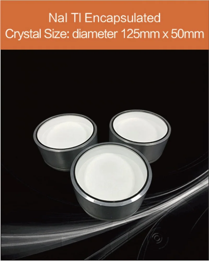 diameter 125 x 50mm encapsulated - NaI(Tl) crystal and detector by EPIC Crystal